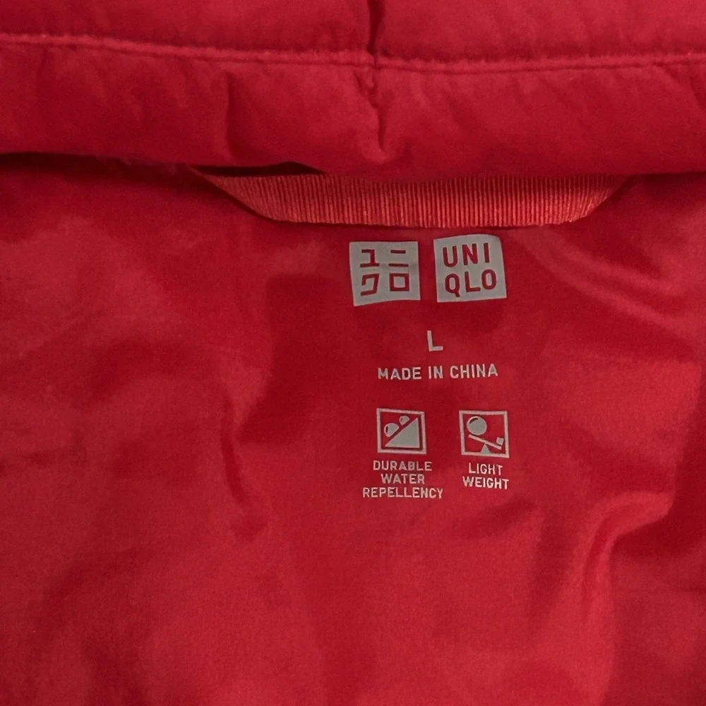 Uniqlo Boys Down Puffer Jacket Coat Winter Warm‎ Lightweight Packable Red Large
